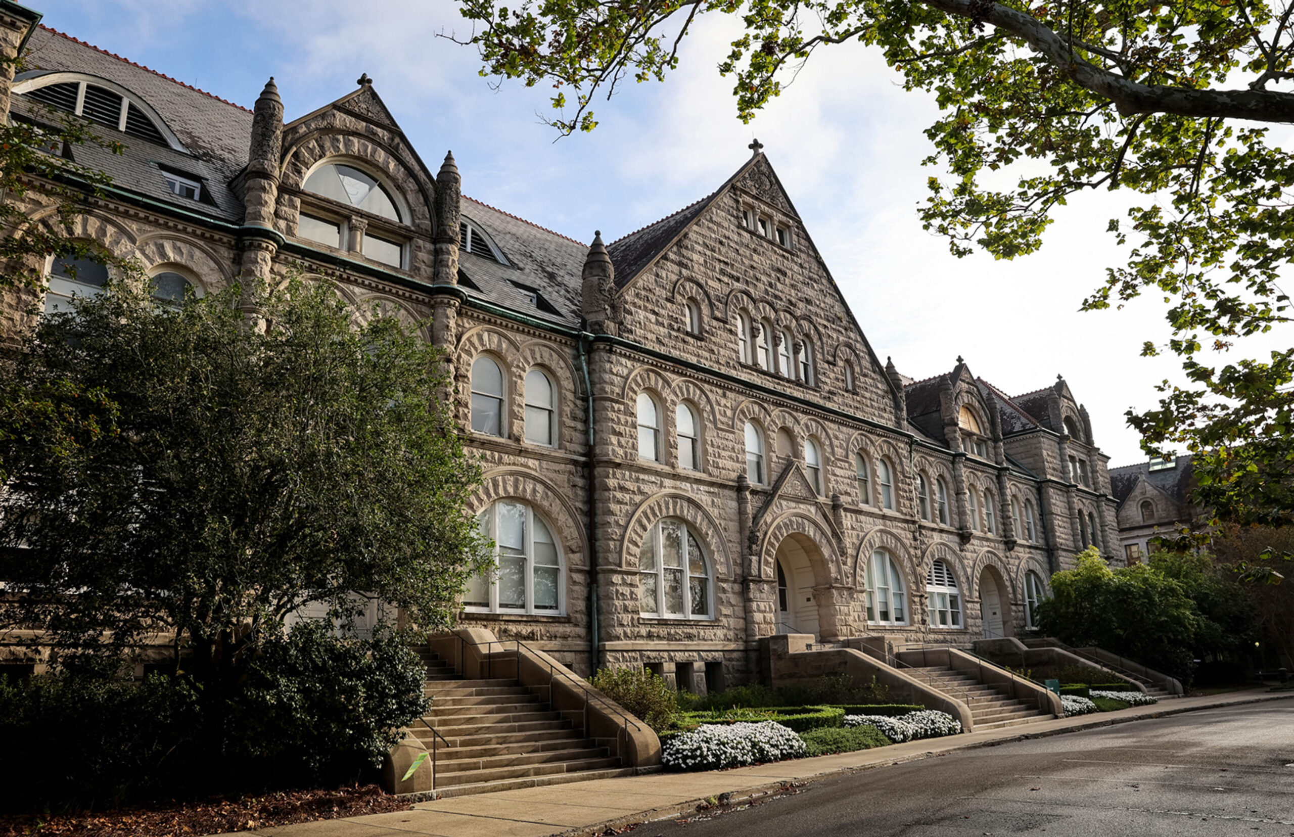 Photo of the front of Gibson Hall at Tulane.